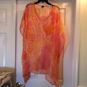 Vibrant Pink and Orange Women's Coverup or Overlay